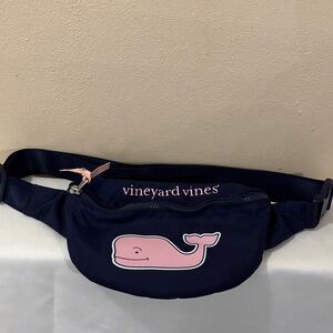 Vineyard Vines Dark Blue Belt Bag with Pink Whale